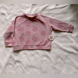 Tullabee Pink Smiley Face Toddler Sweatshirt